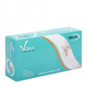 Găng tay cao su y tế size L Vglove (100 chiếc/hộp)